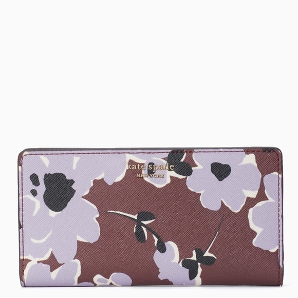 Authentic Kate Spade flower print LG snap wallet🌸 - Picture 2 of 8